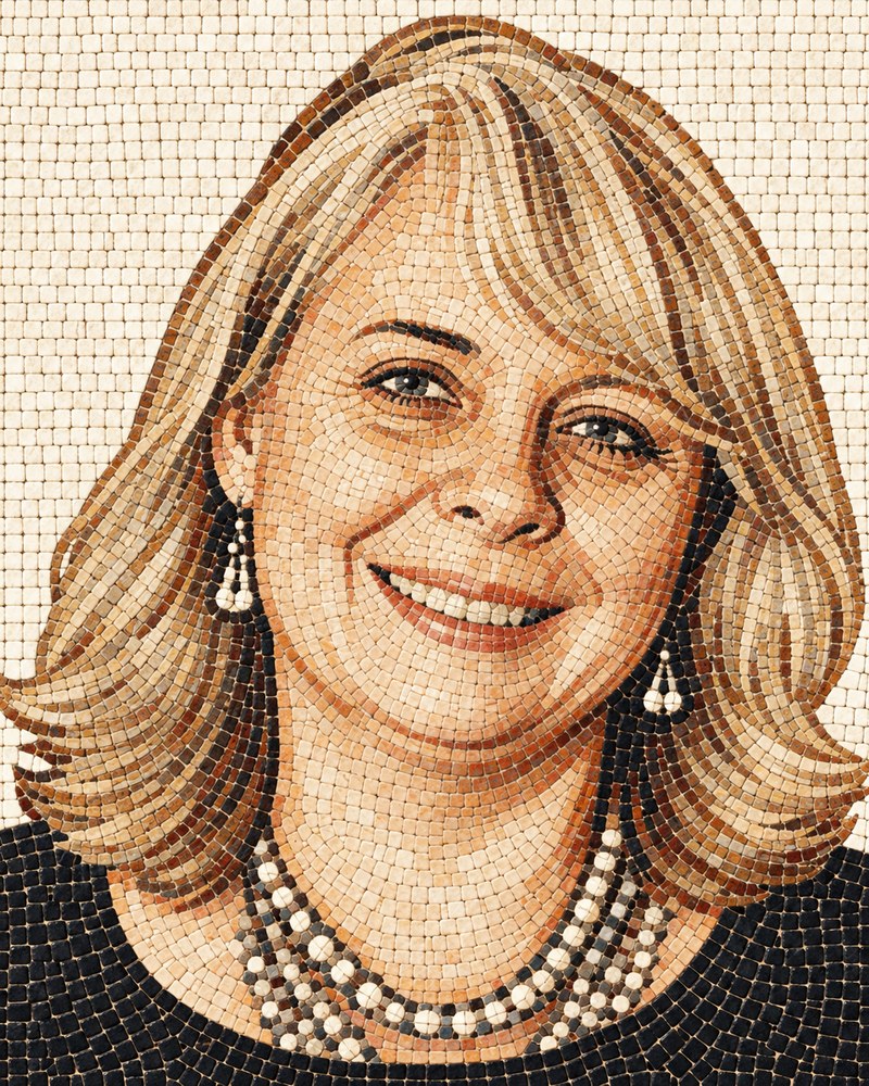 Retrato de Anastassia Espinel Suares compuesto como un mosaico romano